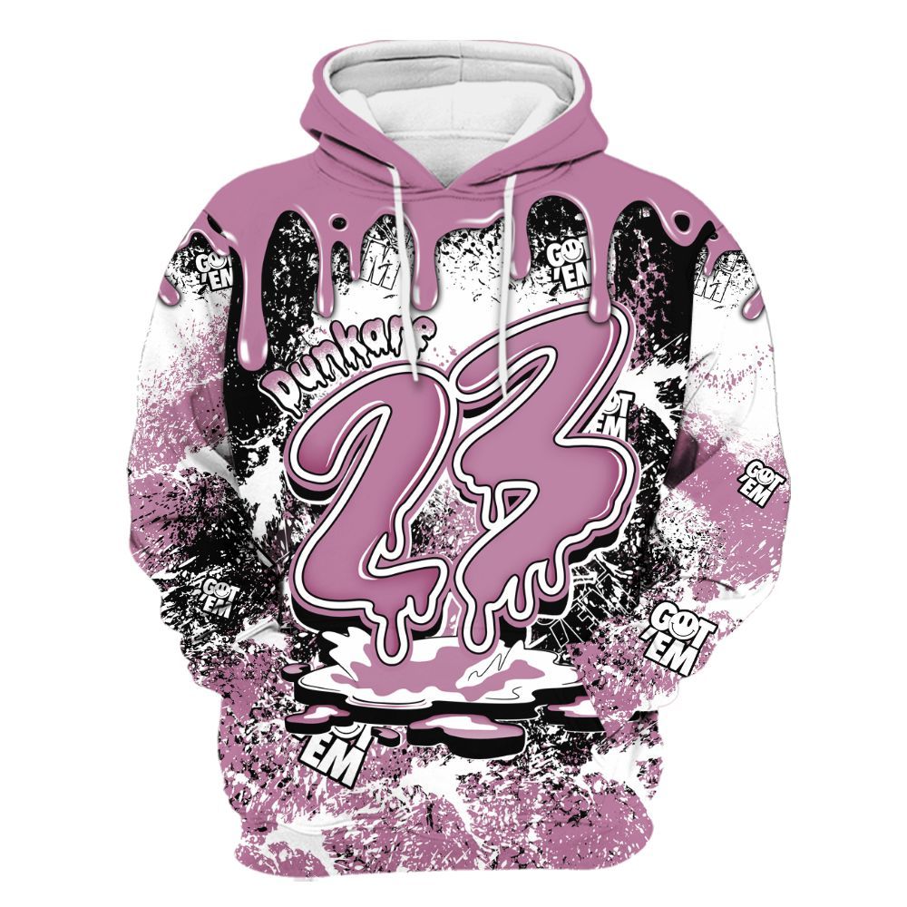 Hoodie To Match Neutral Grey Black White Orchid 4s - Dripping 23 Drip All Over Print