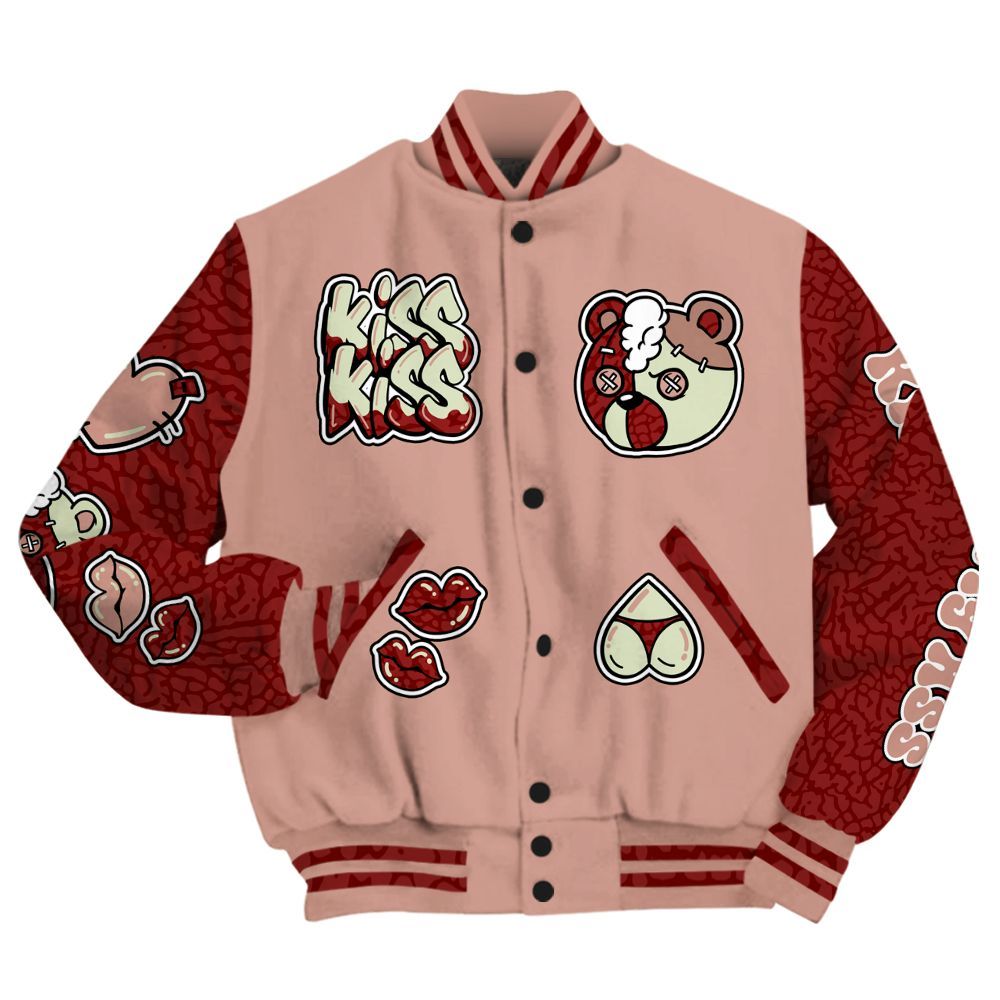 Varsity Jacket To Match Valentines Day 3s - Kiss My Hugz All Over Print