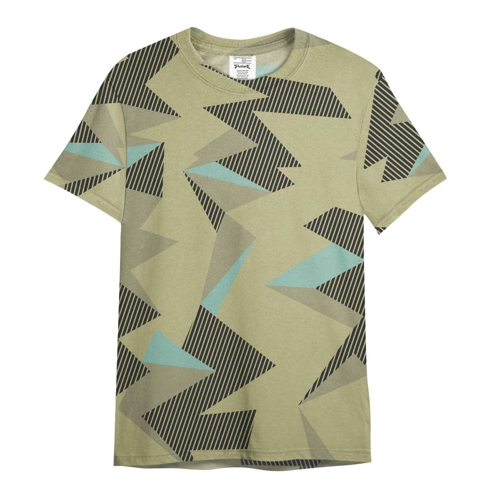 Shirt To Match Dunk Low Suede Olive Aura - Geometric Camouflage Pattern All Over Print