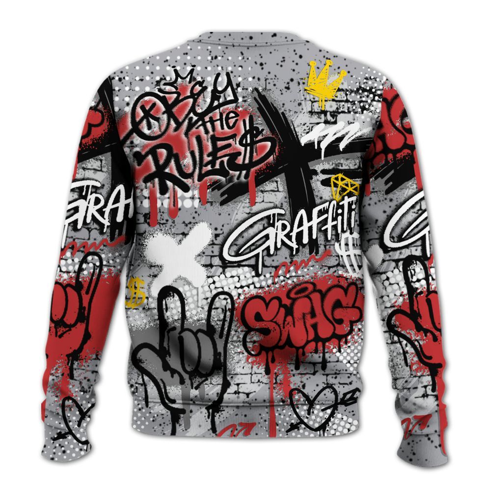 Sweatshirt To Match White Cement 4s - True It Real Graffiti Streetwear All Over Print