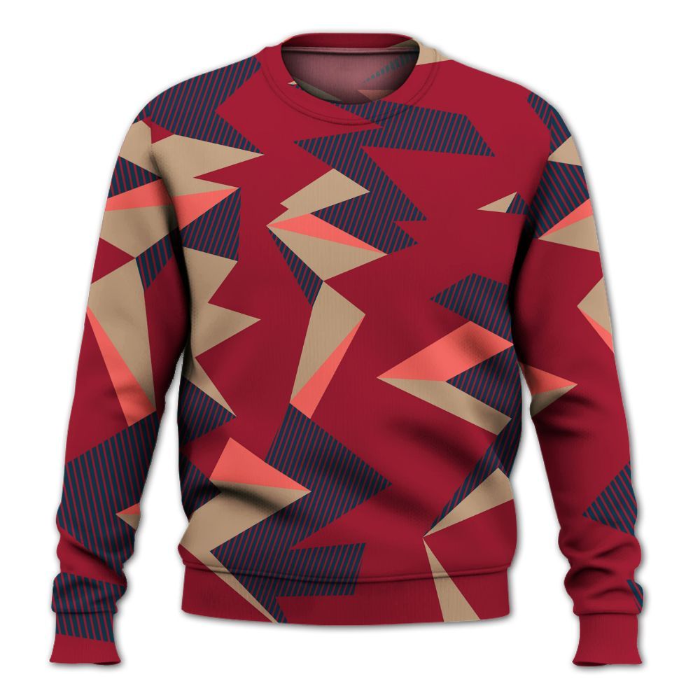 Sweatshirt To Match Mid Multi Color 2022 1s - Geometric Camouflage Pattern All Over Print