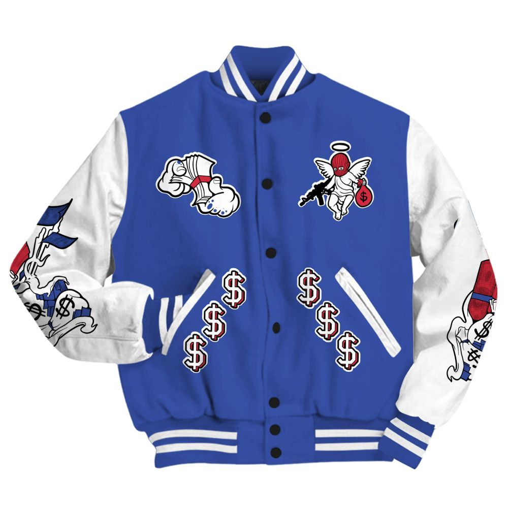 Varsity Jacket To Match Air Griffey Max USA Red White Blue 1s - Ones Move In Silence Graphic All Over Print