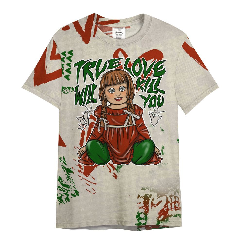 Shirt To Match El Grito 5s - Genuine Loves Bear Heart Grunge All Over Print