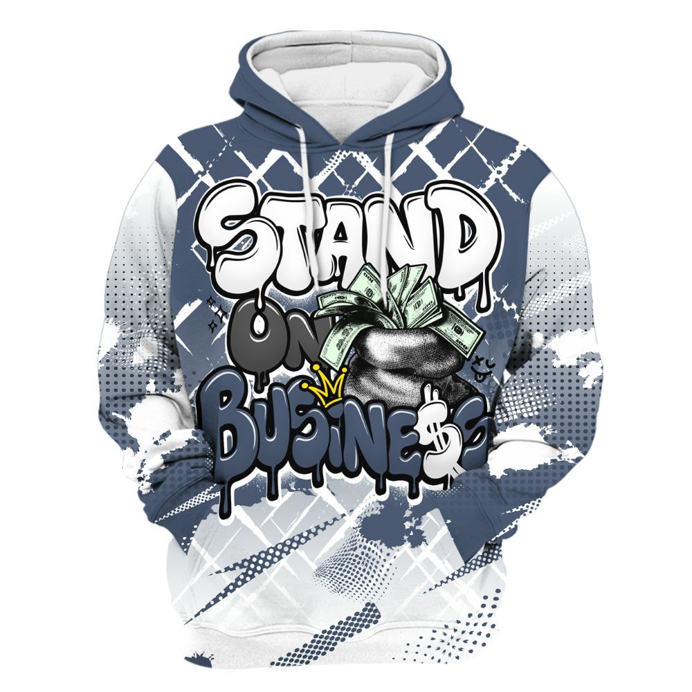 Hoodie To Match Low Diffused Blue 11s - Halftone Stand Business Dripping All Over Print