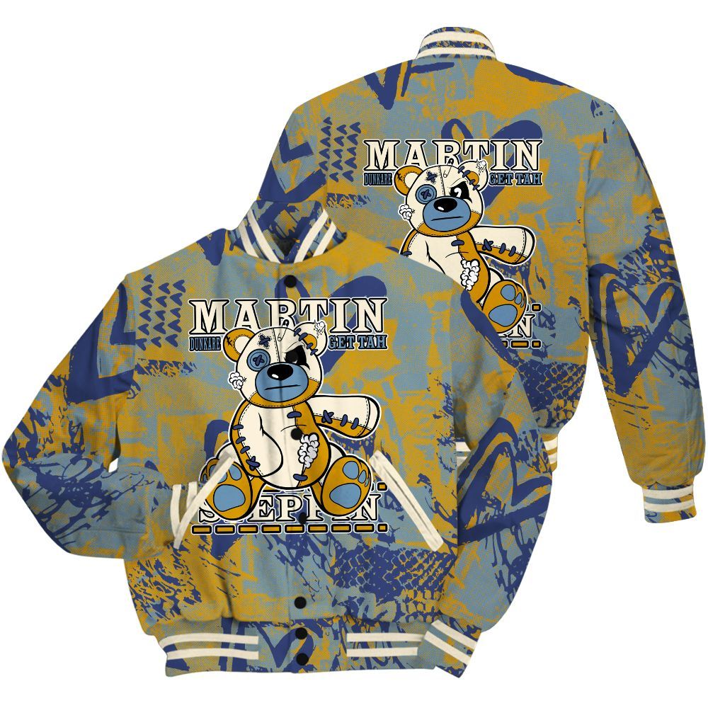 Varsity Jacket To Match High OG First In Flight 1s Shirt - Tah Steppin Bear Heart Grunge All Over Print