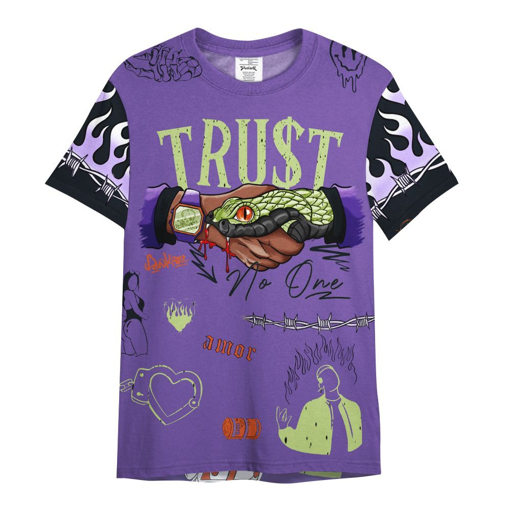 Shirt To Match Canyon Purple 4s - Snake Trust No One All Over Print