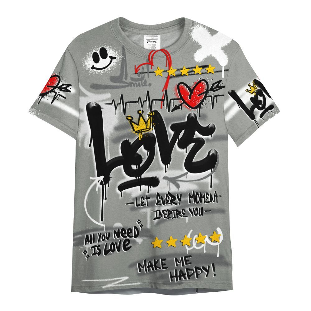 Shirt To Match Paris Olympics 4s - Happy Love Beats Graffiti Streetwear All Over Print