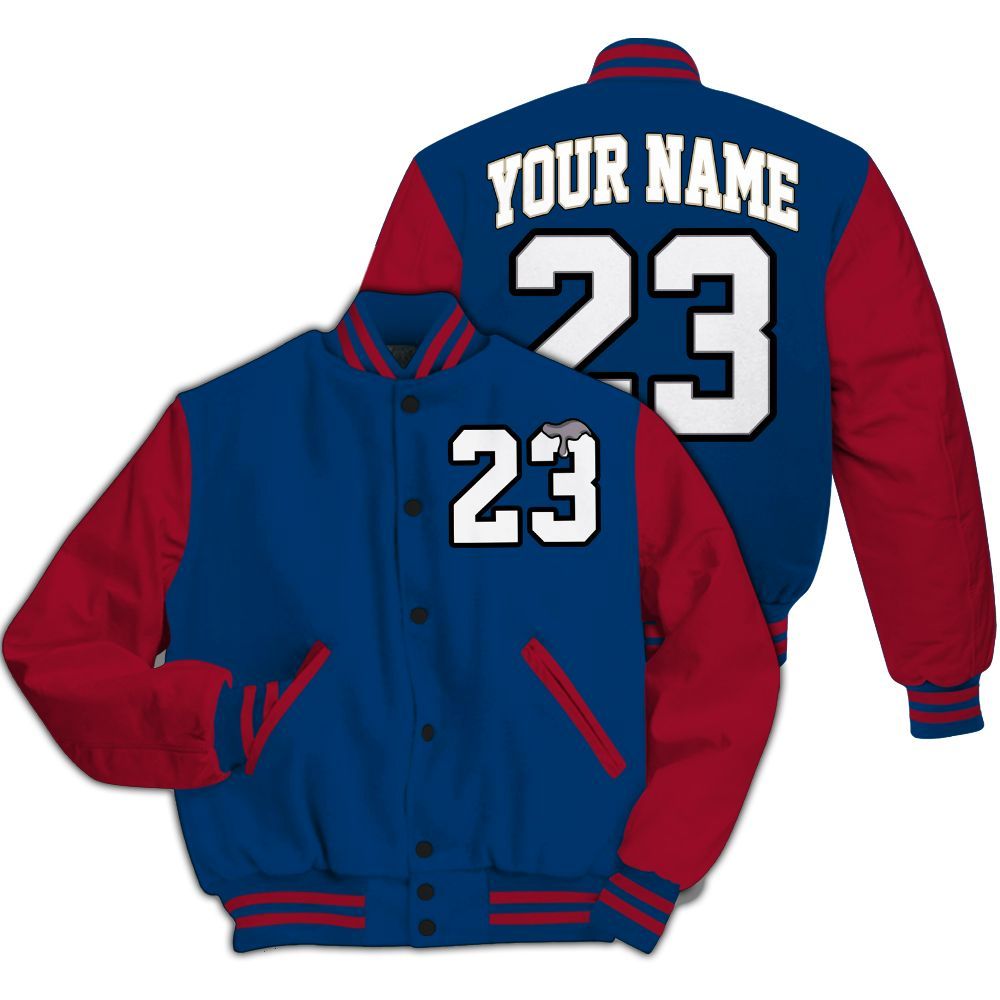 Varsity Jacket To Match Rare Air 4s Shirt - Custom Name Number 23 Drip All Over Print
