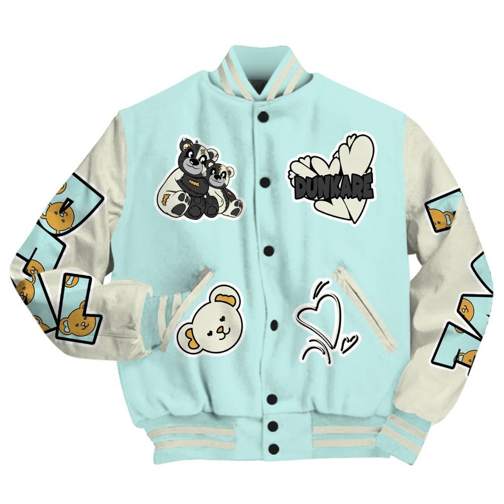 Varsity Jacket To Match Pure Platinum 4s - Sincere Fondness Bear All Over Print