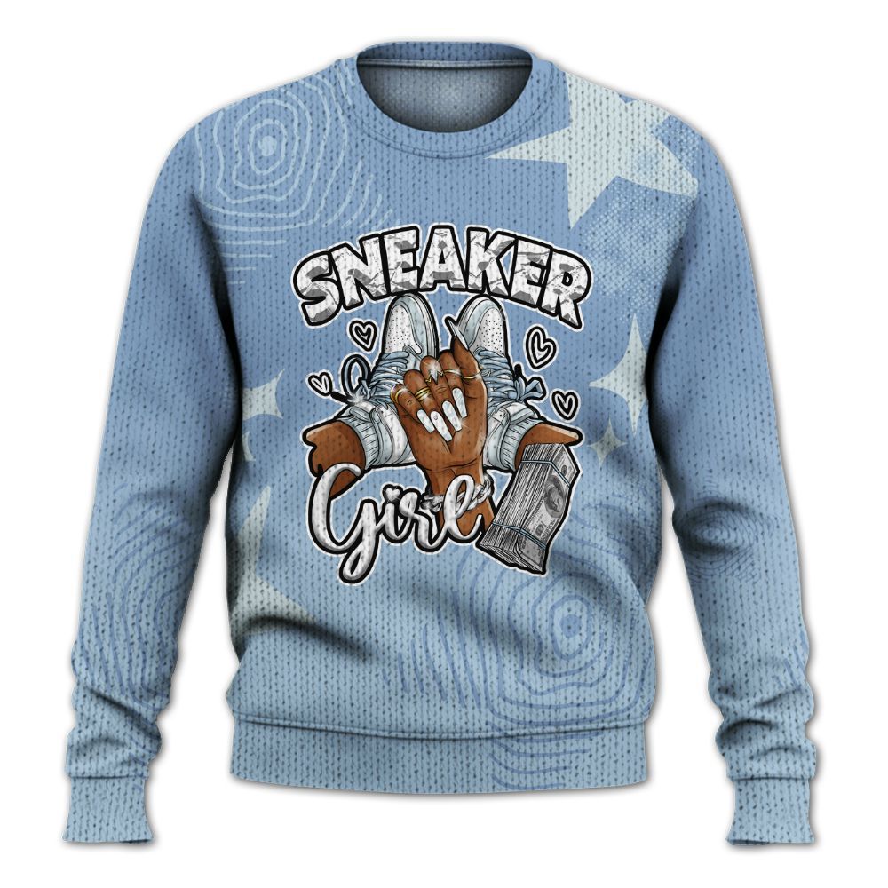 Knitted Sweater To Match Forget Me Not 4s - Sneakerz Girlz Unique Starz