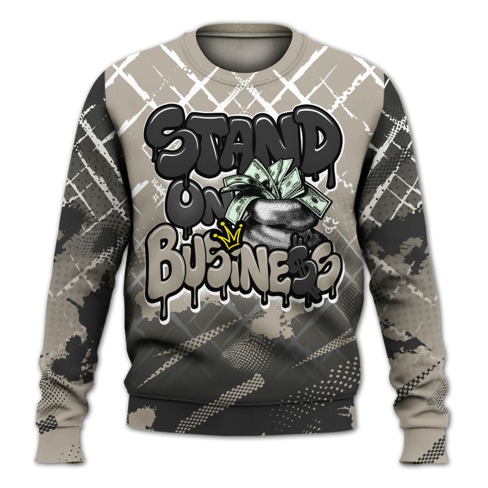 Sweatshirt To Match RM Light Bone 4s - Halftone Stand Business Dripping All Over Print