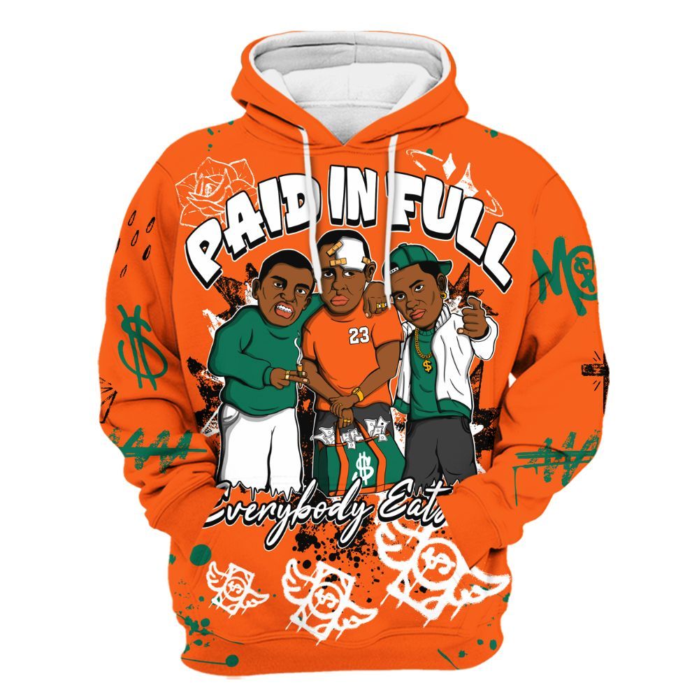 Hoodie To Match SoleFly Sail Gorge Green 3s - Everybody Paid In Full Crayon All Over Print