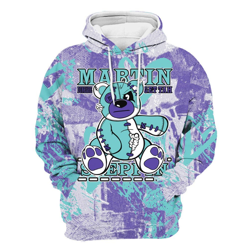 Hoodie To Match Low Hornets 1s - Tah Steppin Bear Heart Grunge All Over Print