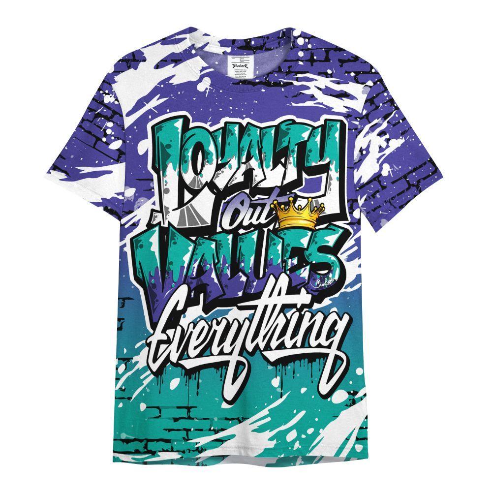 Shirt To Match Retro Grape 5s - Values Of Loyalty All Over Print
