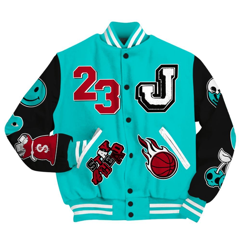 Varsity Jacket To Match Air Griffey Max 1 Freshwater - Hustles Money Number 23 All Over Print