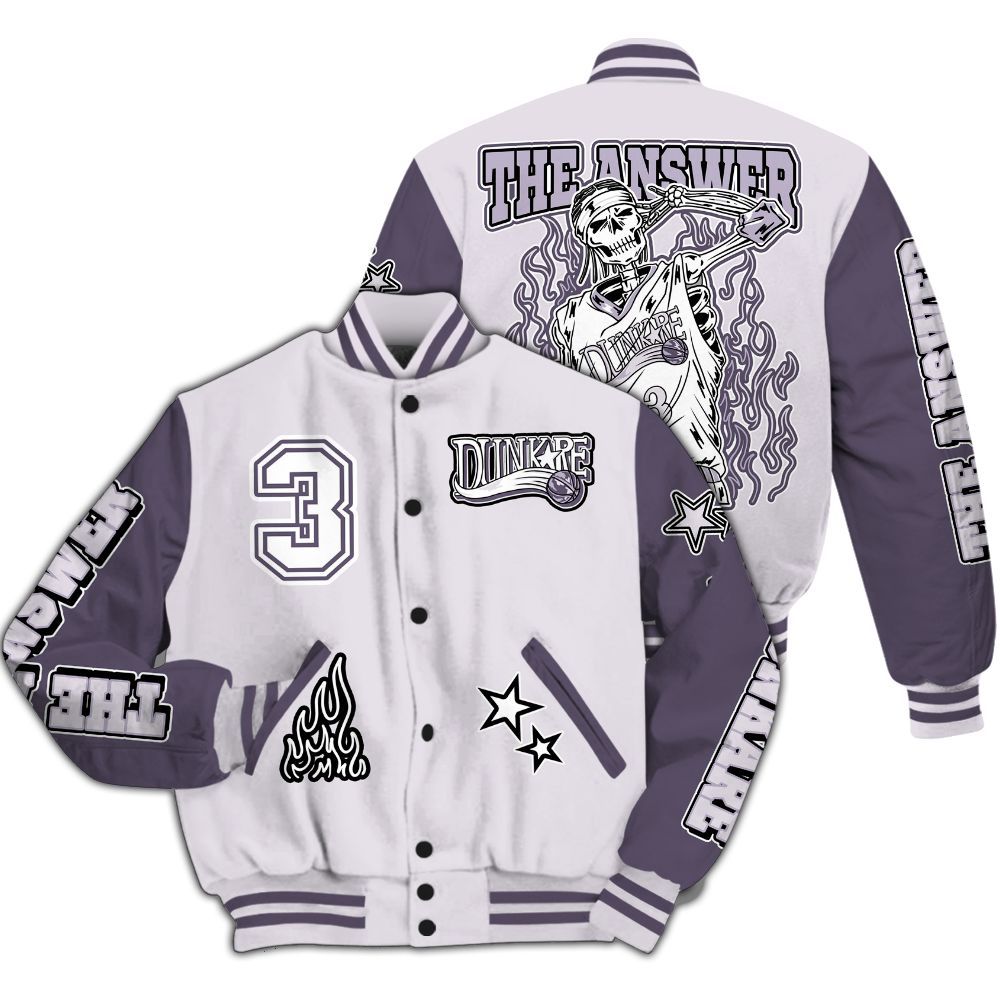 Varsity Jacket To Match Book 1 Lilac Bloom - Allen Answer Skeleton All Over Print