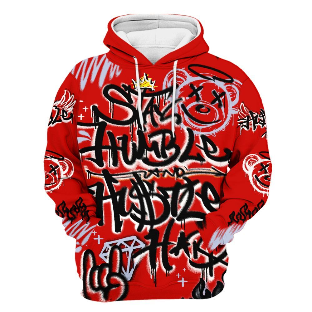 Hoodie To Match Fire Red 6s - Humble Drip Streetwear Graffity All Over Print