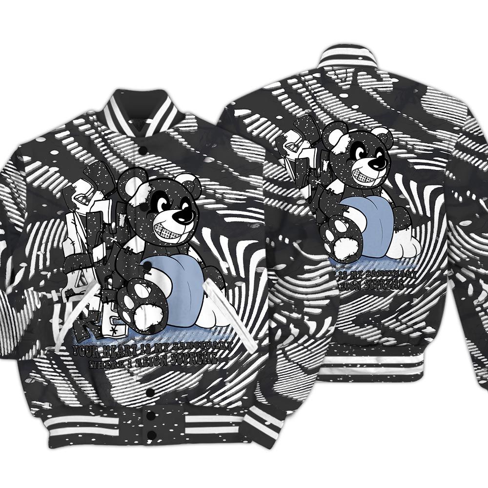 Varsity Jacket To Match Reverse Black White 6s - Possession Bear Fume Varsity Jacket Unisex