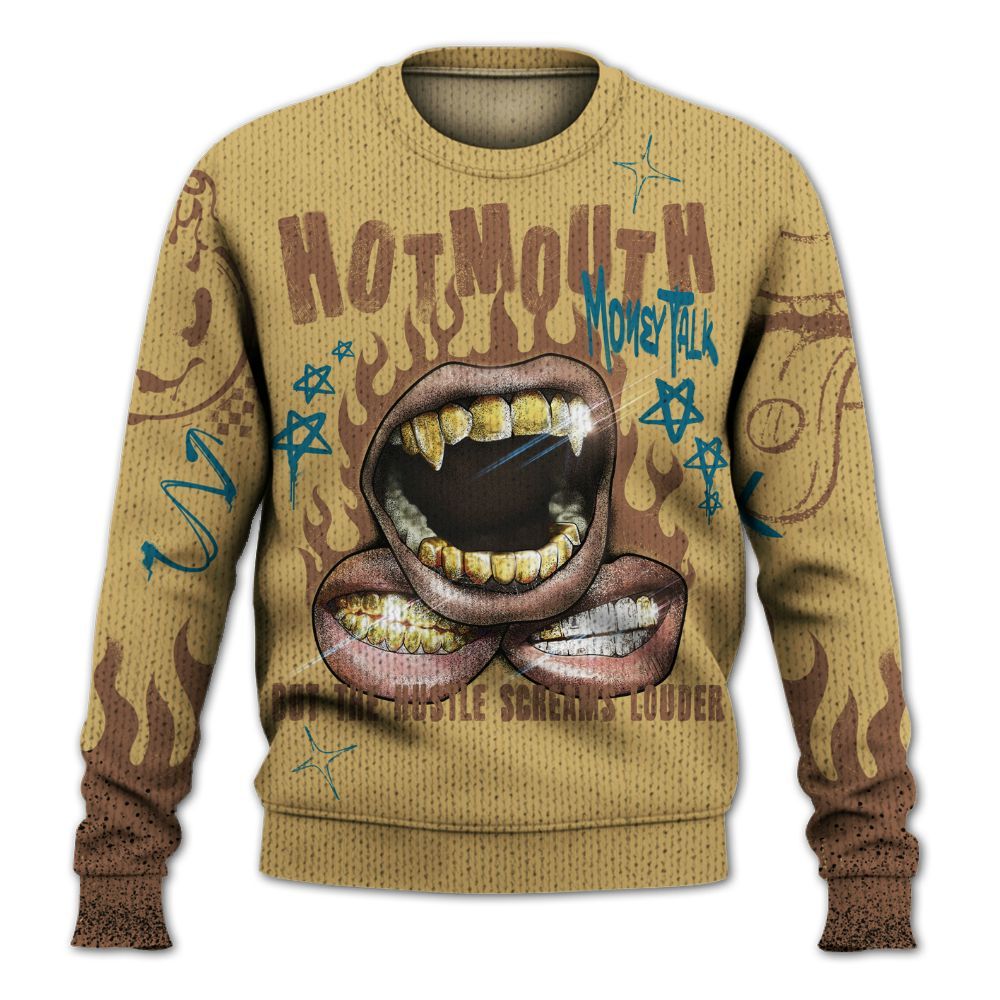 Knitted Sweater To Match Retro Cacao Wow 4s - Mouth Burning Street Style