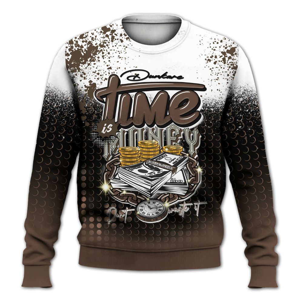 Sweatshirt To Match Palomino 1s - Halftone Time Is Money All Over Print