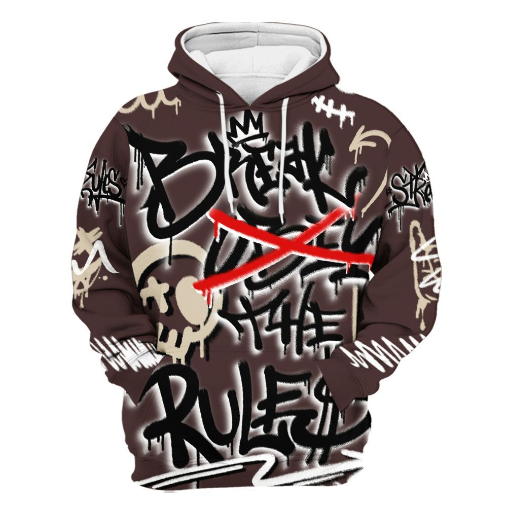 Hoodie To Match Burgundy Crush 3s - Break Rules Streetwear All Over Print