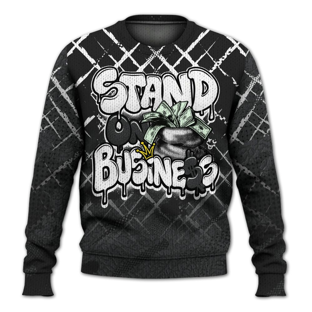 Knitted Sweater To Match Black Cat 3s - Halftone Stand Business Dripping