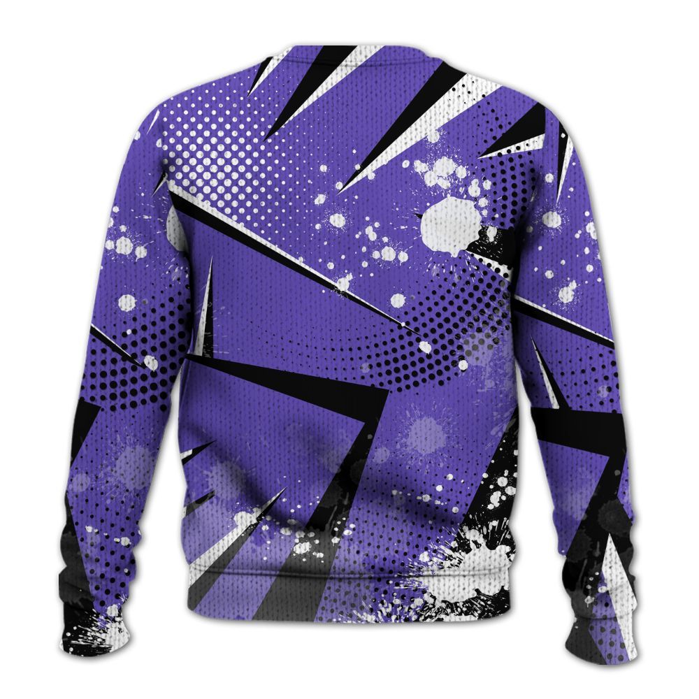 Knitted Sweater To Match Field Purple 12s - Poly Trust No One Dripping