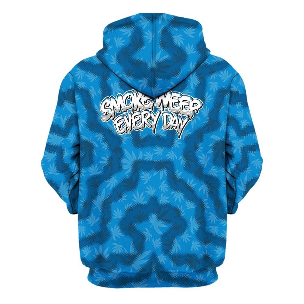 Hoodie To Match Military Blue 4s - Smoking Every Day Graphic Weeding Art All Over Print