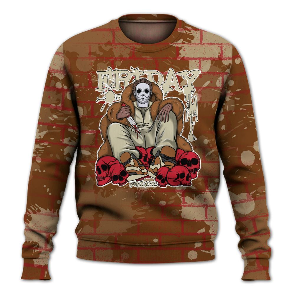 Sweatshirt To Match Archaeo Brown 5s - Friday Brick All Over Print