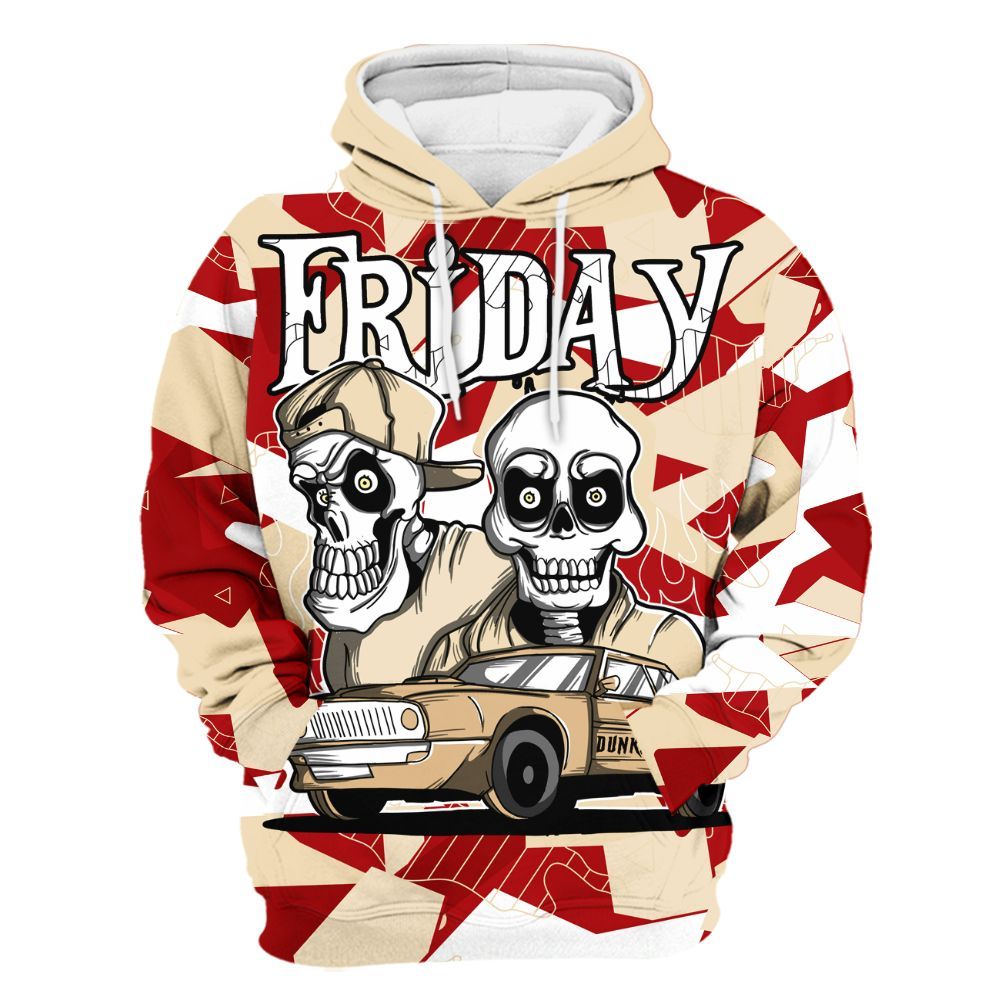 Hoodie To Match Dunk Low Strawberry Waffle - Friday Funny Retro All Over Print