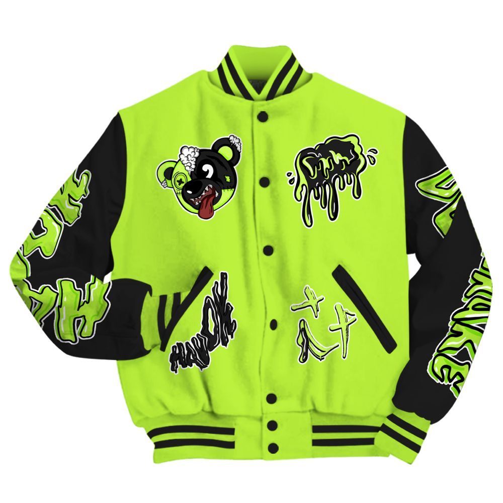 Varsity Jacket To Match Air Force 1 Low Dance Volt - Havok Bear All Over Print