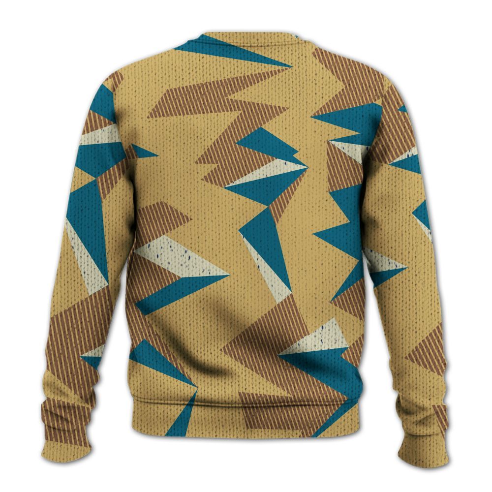 Knitted Sweater To Match Retro Cacao Wow 4s - Geometric Camouflage Pattern