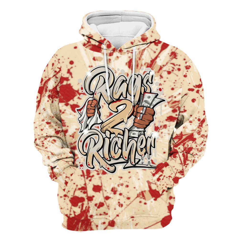 Hoodie To Match Dunk Low Strawberry Waffle - Rag 2 Rich Graphic Luxury All Over Print