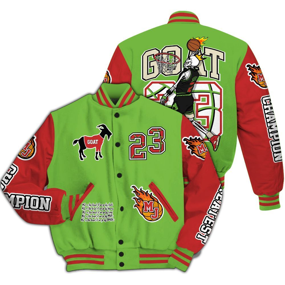 Varsity Jacket To Match Air Max Waffle SP Action Green - 23 G.0.A.T Jump Up Basketball All Over Print