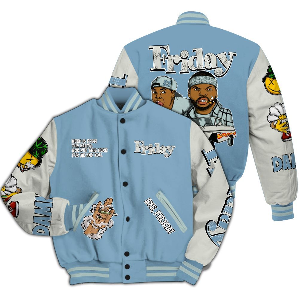 Varsity Jacket To Match Denim Worn Blue 2025 4s - Friday Sneaker Stress Style All Over Print