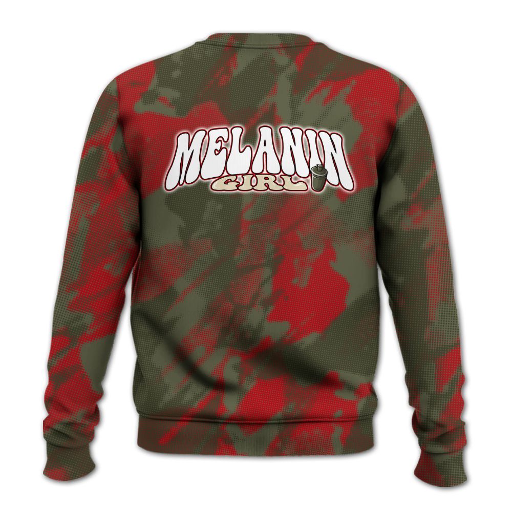 Sweatshirt To Match Travis Scott Low OG Medium Olive 1s - MelaninGirl Abstract Halftone All Over Print