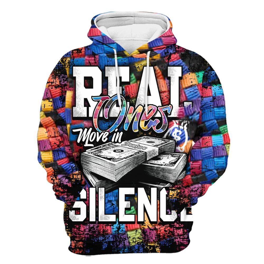 Hoodie To Match Air Rainbow Weave - Move In Silence Money Street Retro All Over Print