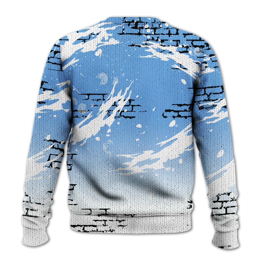 Knitted Sweater To Match University Blue 6s - Values Of Loyalty Drip