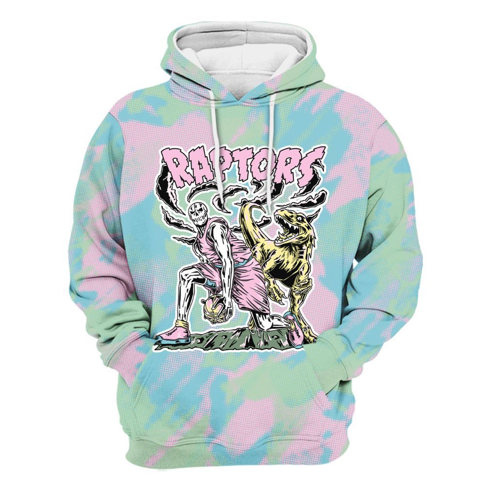 Hoodie To Match SB Dunk Low Visty - Raptors Skeleton Abstract Halftone All Over Print