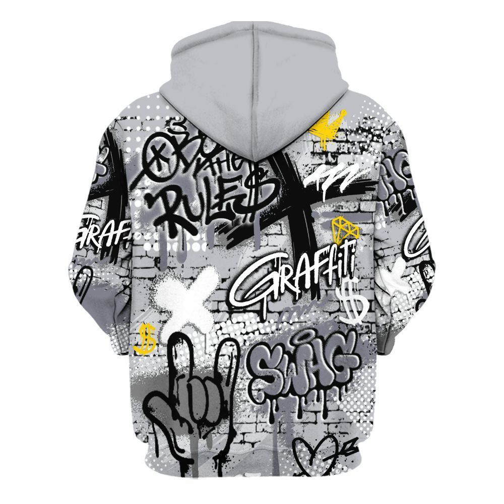 Hoodie To Match Low Cement Grey 11s - True It Real Graffiti Streetwear All Over Print