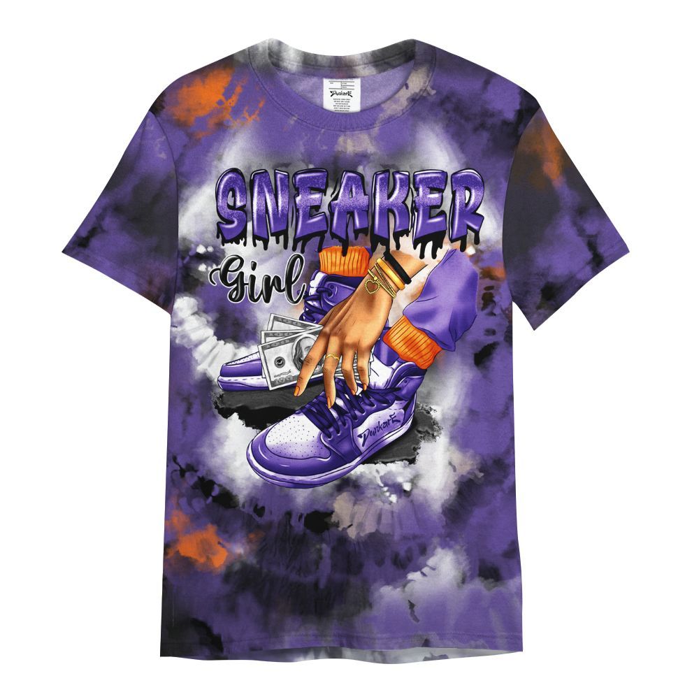 Shirt To Match Air Max Waffle SP Voltage Purple - SNEAKER Girl Money Drip Tie Dye All Over Print