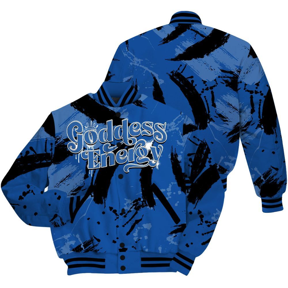 Varsity Jacket To Match Low Space Royal 11s - Goddess Energy Retro All Over Print