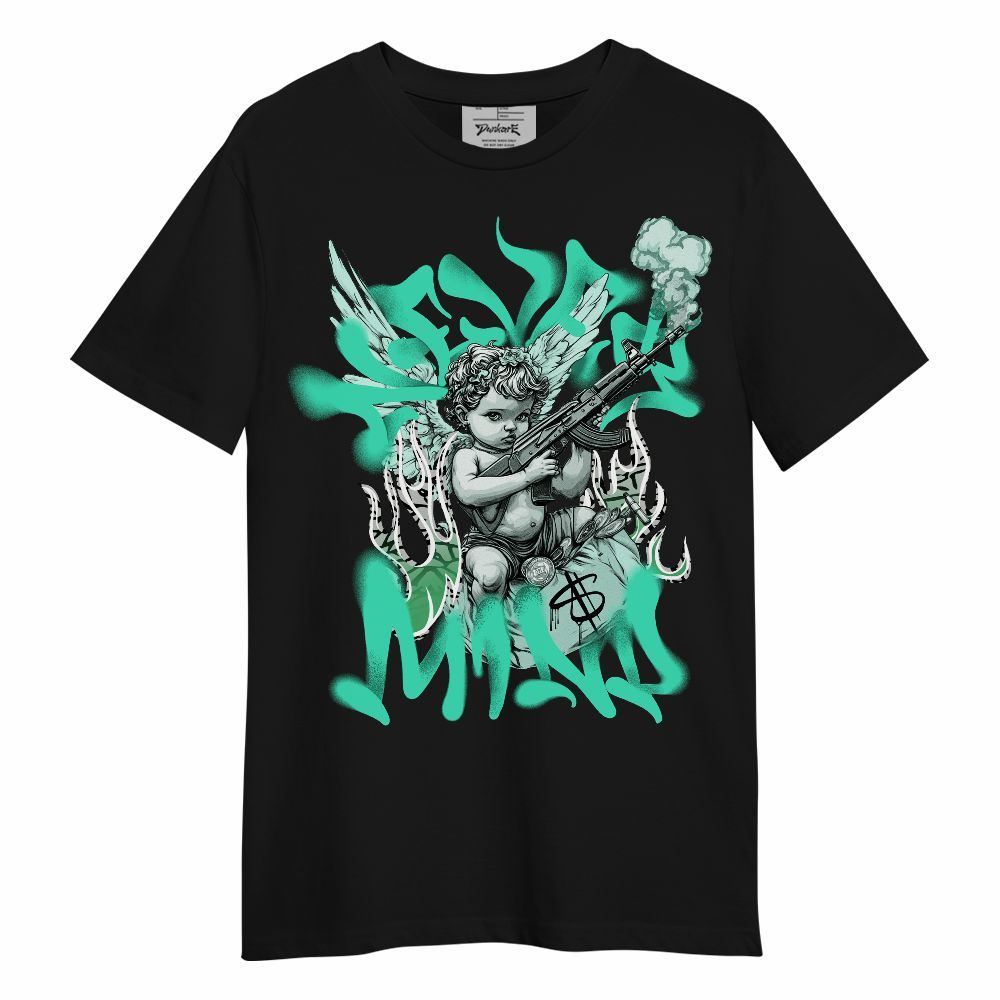 Shirt To Match Black Green Glow 3s - Nevermind Angel Green Glow 3s Unisex Shirt