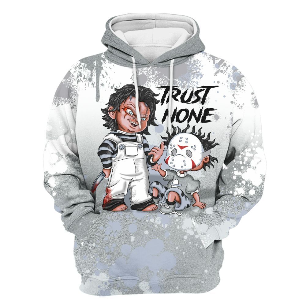 Hoodie To Match White Metallic 2026 5s - Trust No One Scary All Over Print