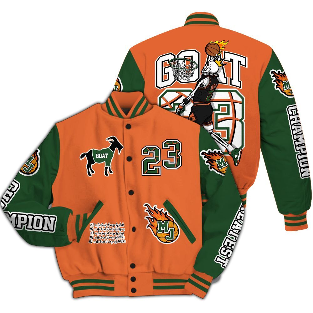 Varsity Jacket To Match Low Miami 5s - 23 G.0.A.T Jump Up Basketball All Over Print