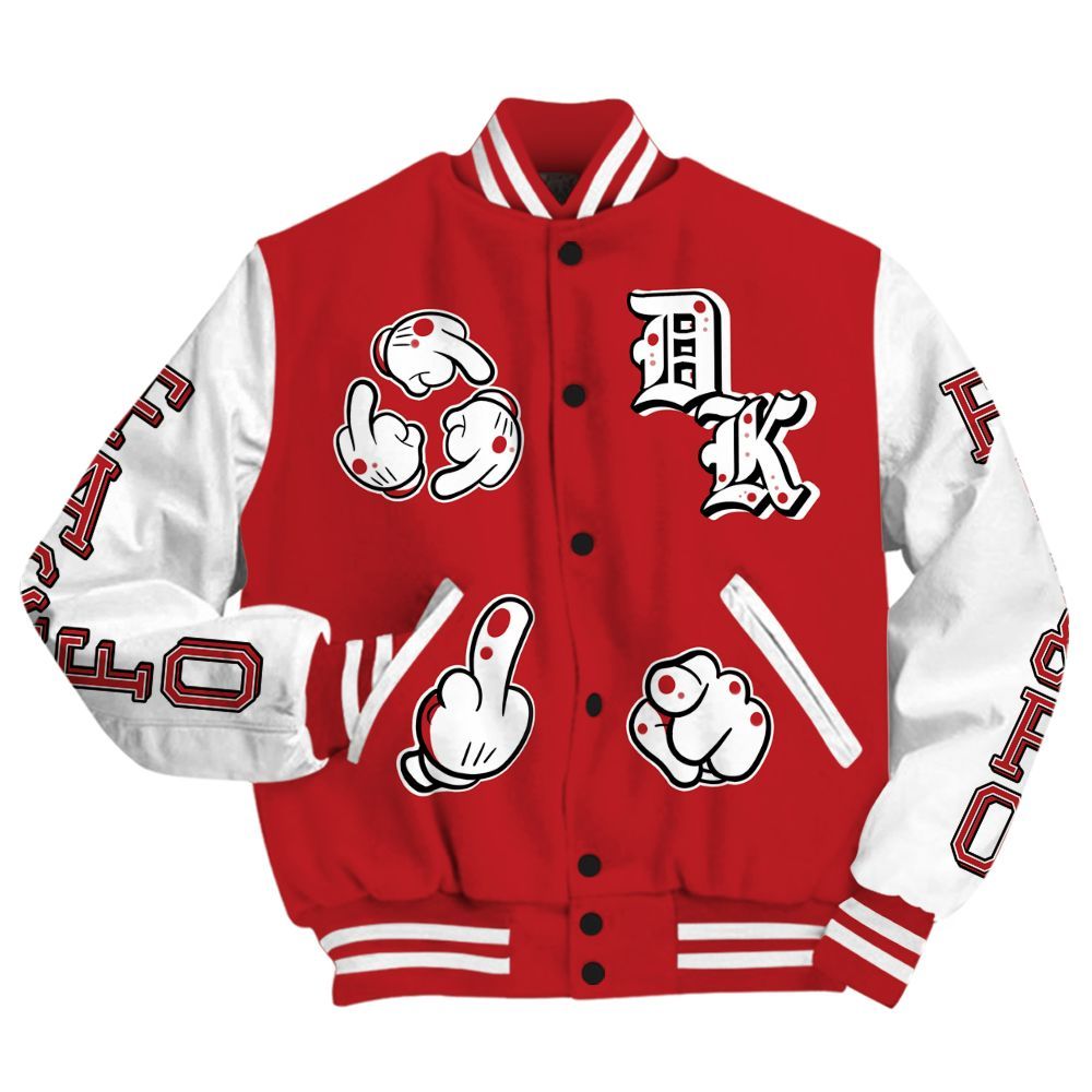 Varsity Jacket To Match Retro Cherry 12s - F Around Find Out Graphic All Over Print
