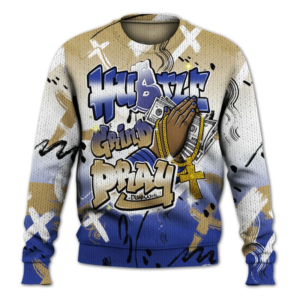 Knitted Sweater To Match Air 180 Concord - Money Hustle Grind Pray