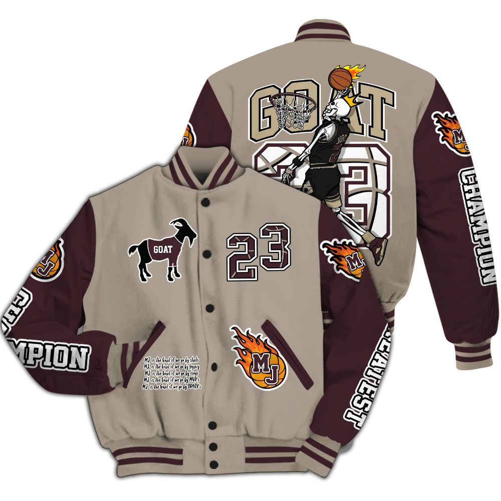 Varsity Jacket To Match AMM Retro Phantom 4s - 23 G.0.A.T Jump Up Basketball All Over Print