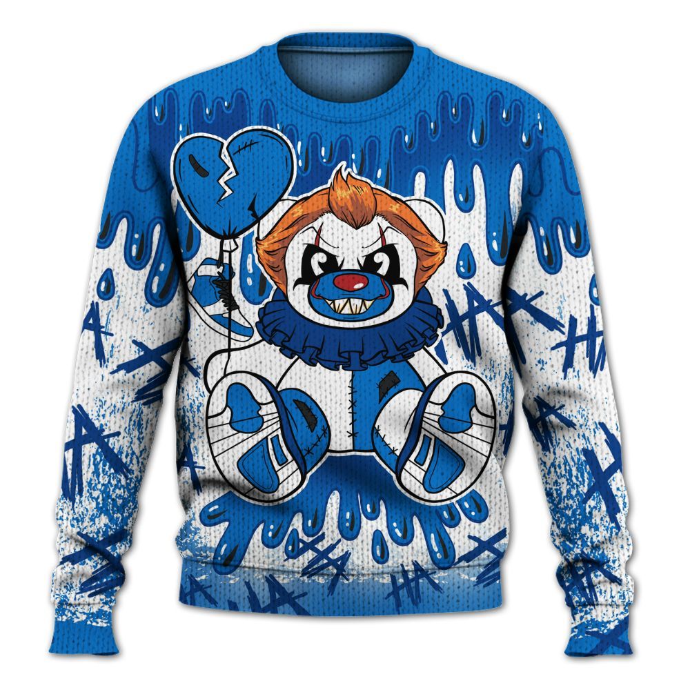 Knitted Sweater To Match Blueberry 12s - Shoe Game Bear Drip