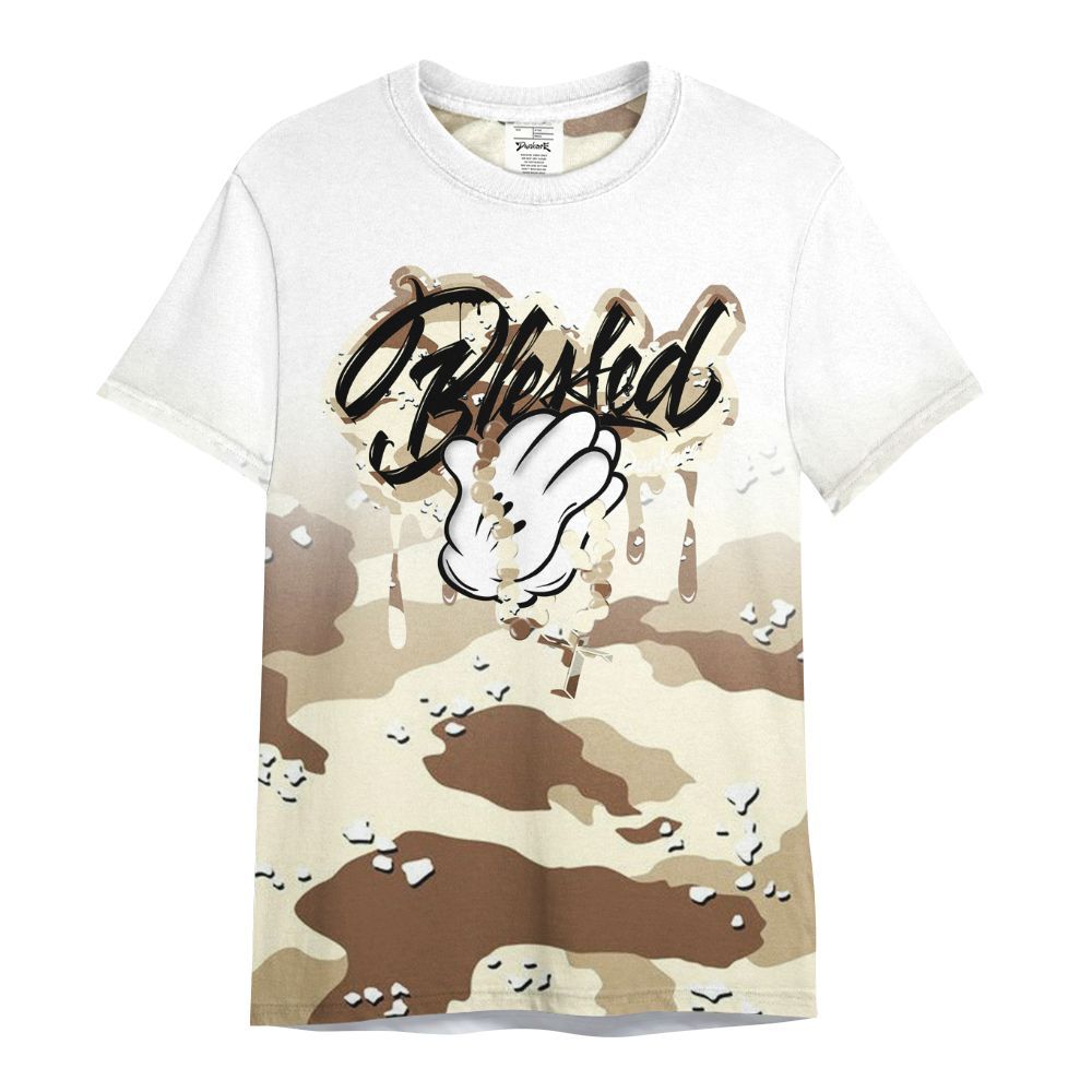 Shirt To Match Desert Camo 3s - God Blessed Drip All Over Print
